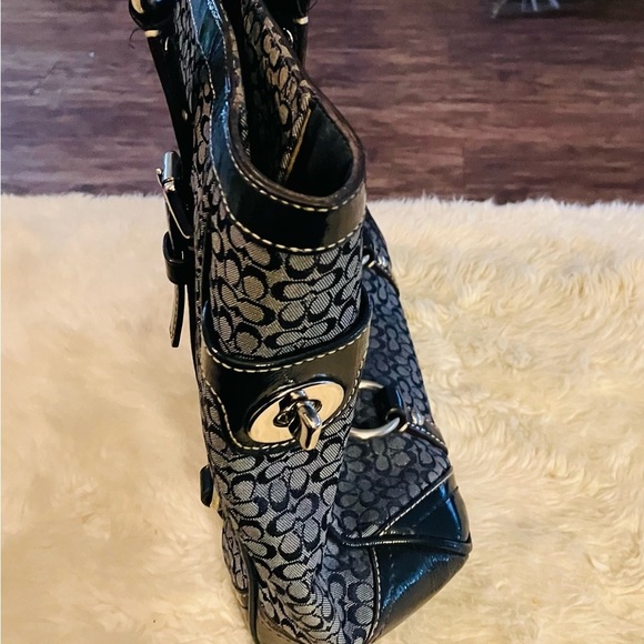 Coach Blue Canvas Signature Bag - Picture 5 of 10